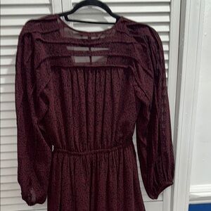Madewell Burgundy Long Sleeve Dress